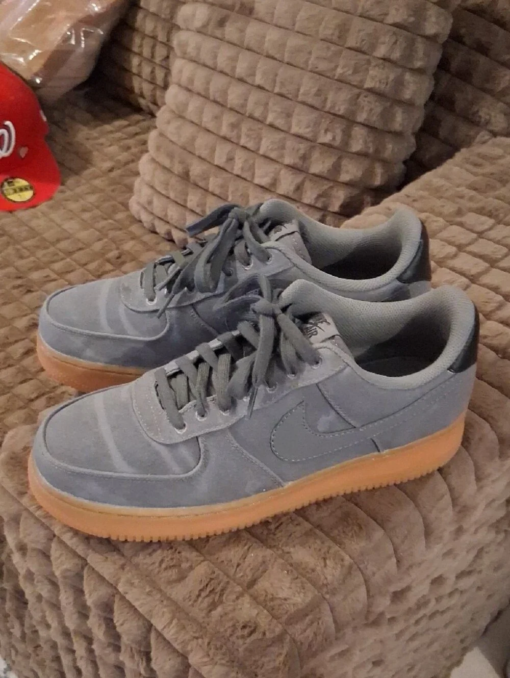 Nike Men’s Low-Top Suede Sneakers in Light Blue with Gum Sole